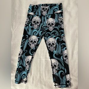 Small Kraken Skull capri leggings from Constantly Varied Gear
